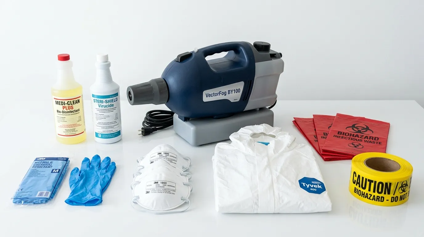 Professional biohazard remediation crew working in Pasadena Hills